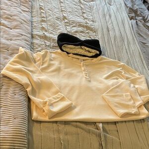 Women's Cream Long thermal Top with black warm headband